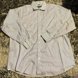 Blue and White Striped Kenneth Cole Button Down